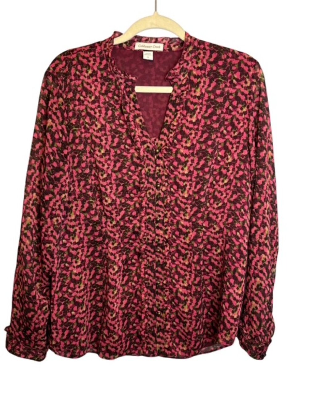 Coldwater Creek Blouse Women's‎ Large Lightweight Office Career Abstract Pink